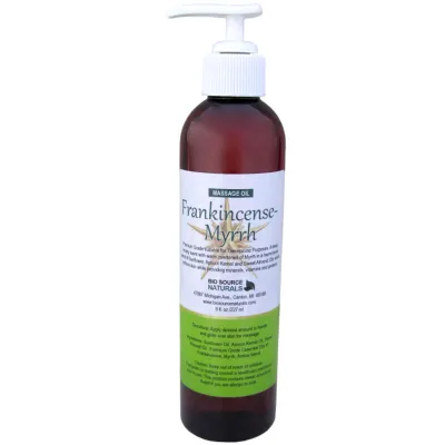 Frankincense-Myrrh Massage Oil/Personal Fragrance Oil 8 fl oz (227 ml) | Includes 5 EFT Tapping Scripts, Affirmations &amp; Journal Prompts for Mind-Body Support