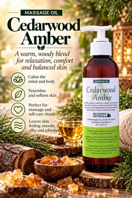 Cedarwood Amber Massage Oil/Personal Fragrance Oil 8 fl oz (227 ml)