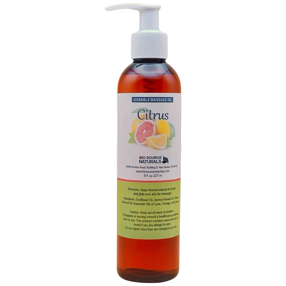 Citrus Kissable Massage Oil Bottle – BioSource Naturals