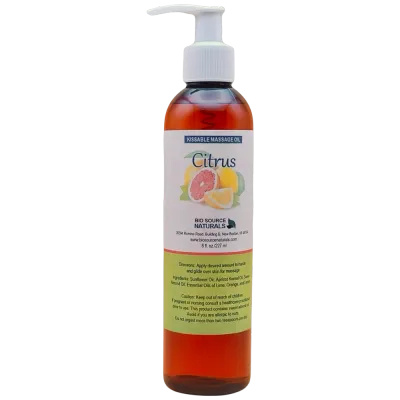 Citrus Kissable Massage Oil Bottle – BioSource Naturals