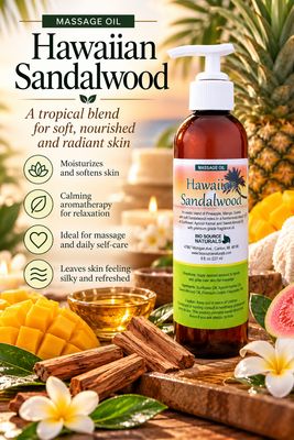 Hawaiian Sandalwood Massage Oil/Personal Fragrance Oil 8 fl oz (227 ml)