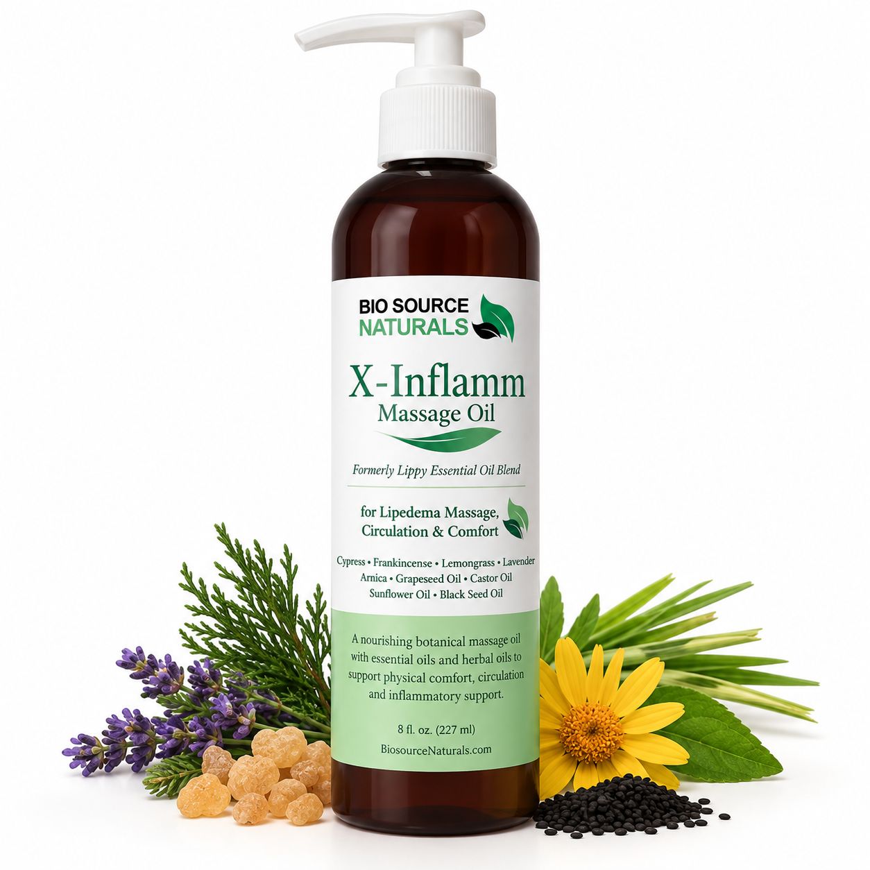 X-Inflamm Massage Oil | Includes 9 EFT Tapping, Affirmations &amp; Journal Prompts for Mind-Body Healing Support 8 fl. oz. (227 ml)