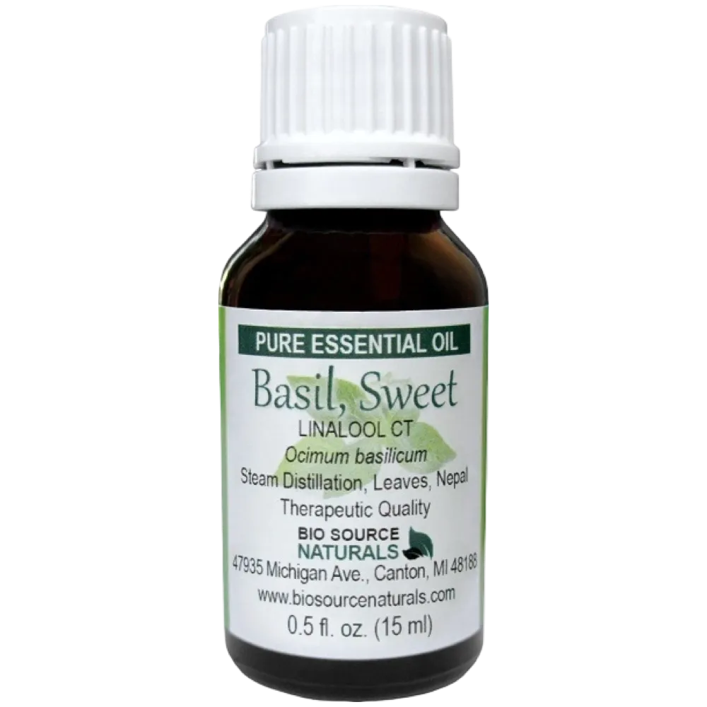 Basil (Sweet) Pure Essential Oil - Linalool CT - With Analysis Report &amp; Free Affirmation Digital Card