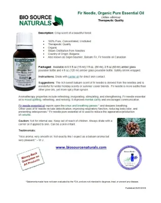 Fir Needle Pure Essential Oil Organic with Free Affirmation Digital Card