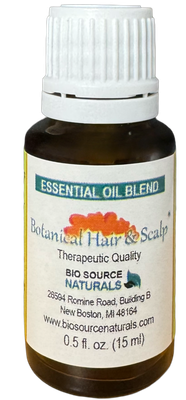 Botanical Hair and Scalp Essential Oil Blend Bottle – Aromatherapy Concentrate for Hair Strength & Scalp Balance – BioSource