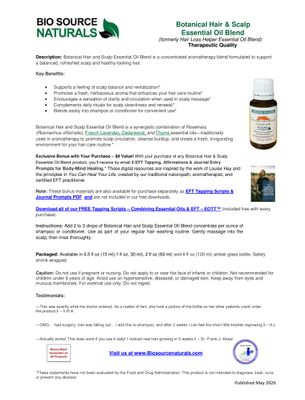 Botanical Hair and Scalp Essential Oil Blend Product Bulletin Botanical Hair and Scalp Essential Oil Blend Product Bulletin