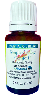 Temple Cooling Comfort Essential Oil Blend Bottle – Aromatherapy Concentrate for Head Tension, Mental Fatigue &amp; Stress