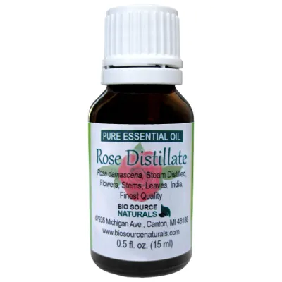 Rose Distillate Pure Essential Oil with Analysis Report &amp; Free Affirmation Digital Card