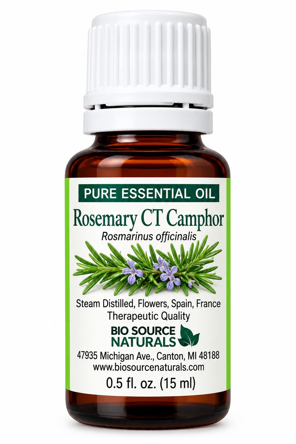 Rosemary Pure Essential Oil -  CT Camphor, Spain with Free Affirmation Digital Card