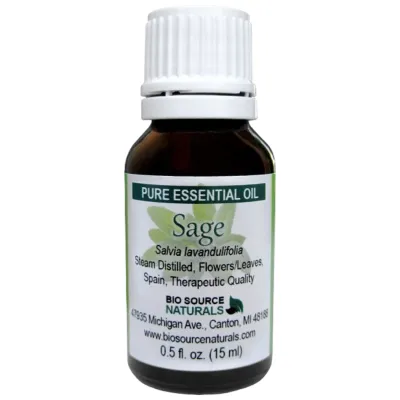 Sage Pure Essential Oil  (Spanish) with Free Affirmation Digital Card