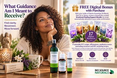 Saints Essential Oil Blend | Includes 17 EFT Tapping Scripts, Affirmations &amp; Journal Prompts for Mind-Body Support