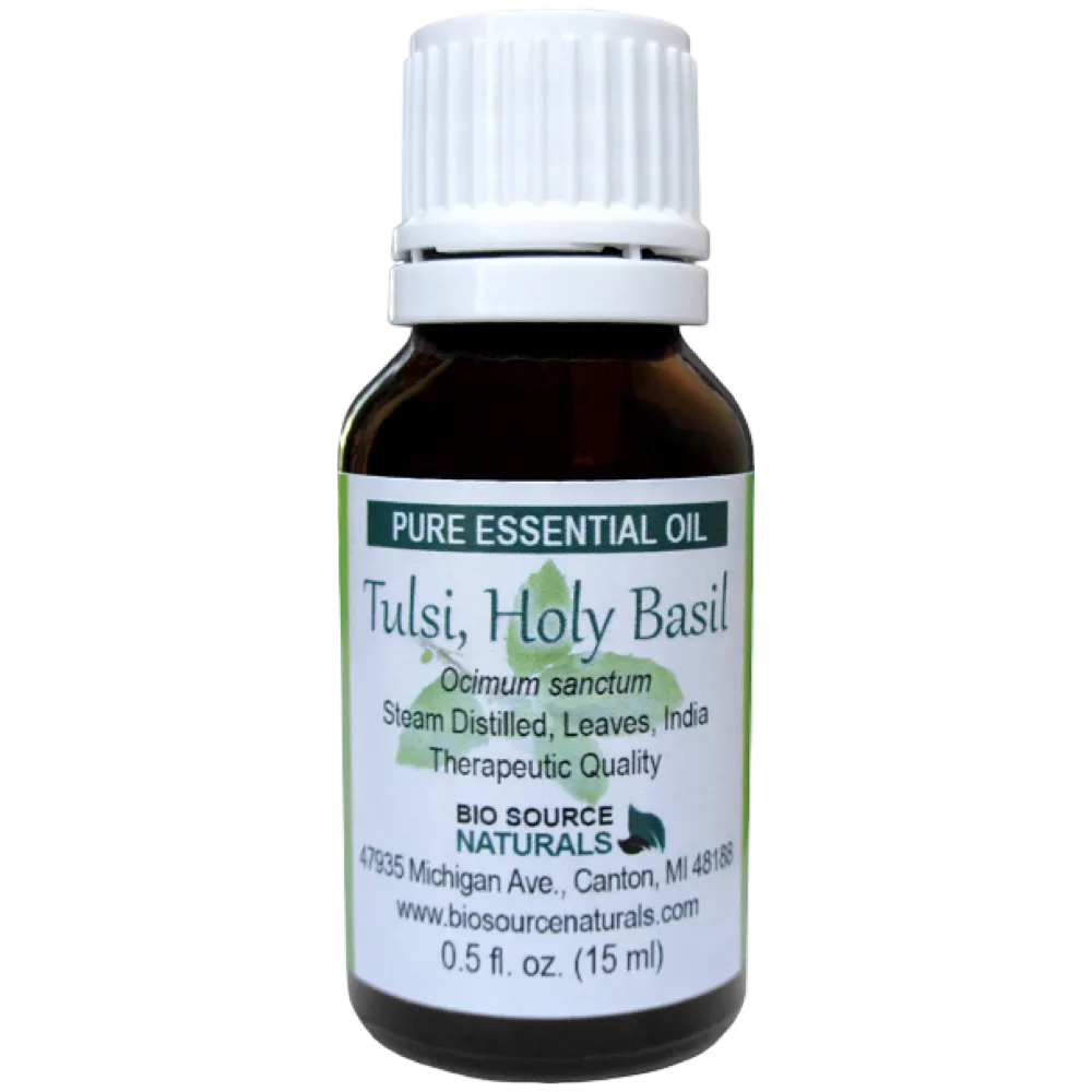 Basil, Holy (Tulsi) Pure Essential Oil with Free Affirmation Digital Card