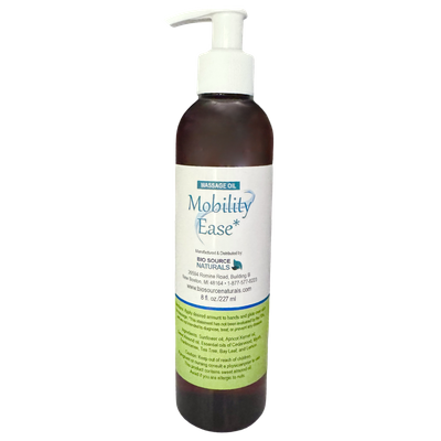 Mobility Ease Massage Oil Bottle – Soothing Aromatherapy Massage Oil for Joint & Muscle Relief – BioSource Naturals