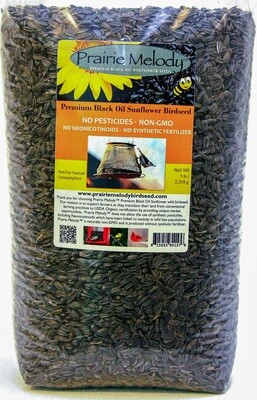 ** FREE SHIPPING ** Premium Black Oil Sunflower Birdseed, Pesticide Free - 5 lbs Clear Bag