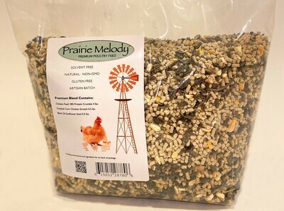 ** FREE SHIPPING ** Premium Blend Prairie Melody Poultry High Energy Feed - Feed+Scratch+Sunflower - Gluten Free, NonGMO, Solvent Free - 5 lb