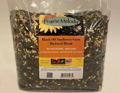 ** FREE SHIPPING ** Pesticide Free Sunflower - USDA Organic Cracked Corn Birdseed Blend - 5 pound