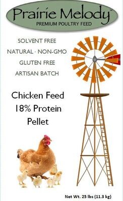 ** FREE SHIPPING ** Prairie Melody Poultry Feed - Gluten Free, NonGMO, Solvent Free - 25 lb -