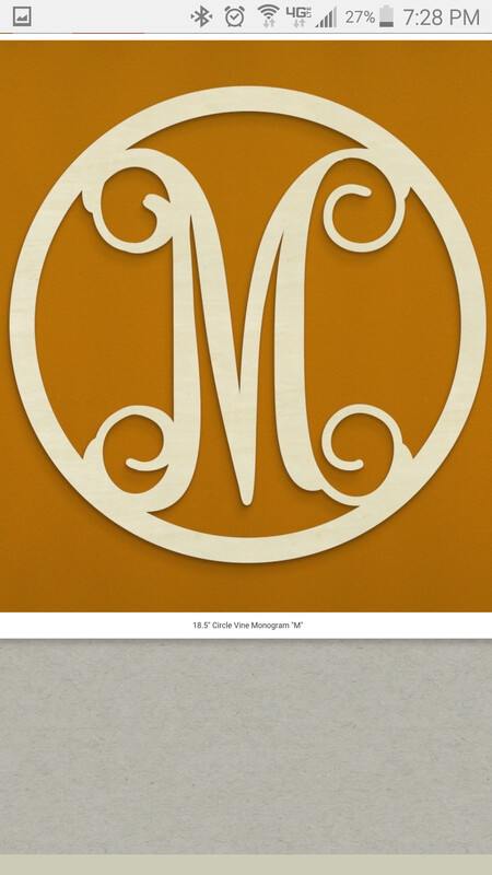 Single Letter Birch Wood Vine Monogram