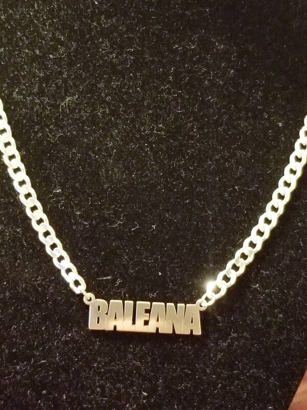 Sterling Silver Thick Chain Name Necklace