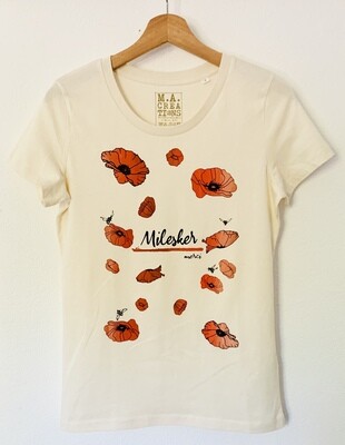 T-shirt femme basique Coton Bio - #Milesker/Merci T-shirt femme basique Coton Bio - #Milesker/Merci