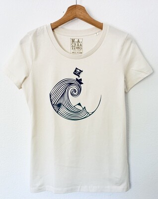 T-shirt femme basique Coton Bio - #Piratedepapier T-shirt femme basique Coton Bio - #Piratedepapier