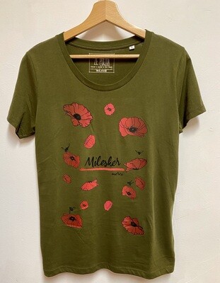 T-shirt femme basique Coton Bio - #Milesker/Merci