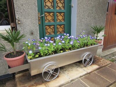 Stainless Steel Super Planter with Decorative Wheels