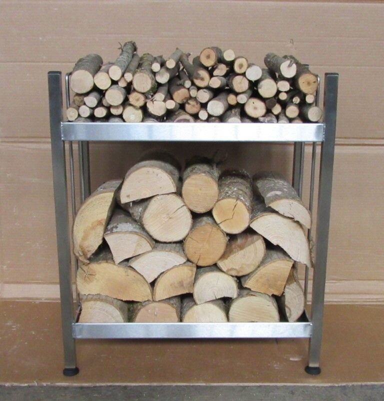 Firewood, Log & Kindling Stand Rack in Stainless Steel