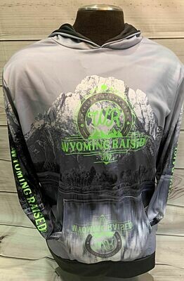 Gray/ Lime Sublimation Hoodie