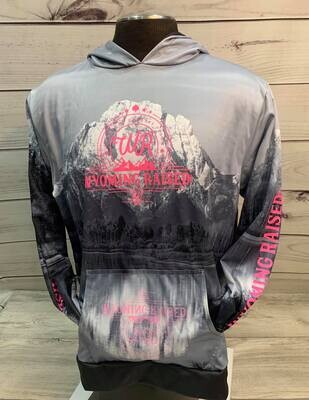 Gray/ Pink Sublimation Hoodie