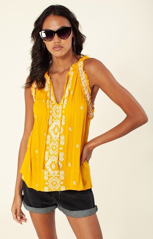 Hale Bob Marlene Embroidered Top Hale Bob Marlene Embroidered Top