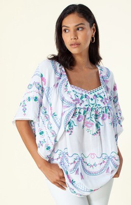 Hale Bob Arienne Embroidered Top