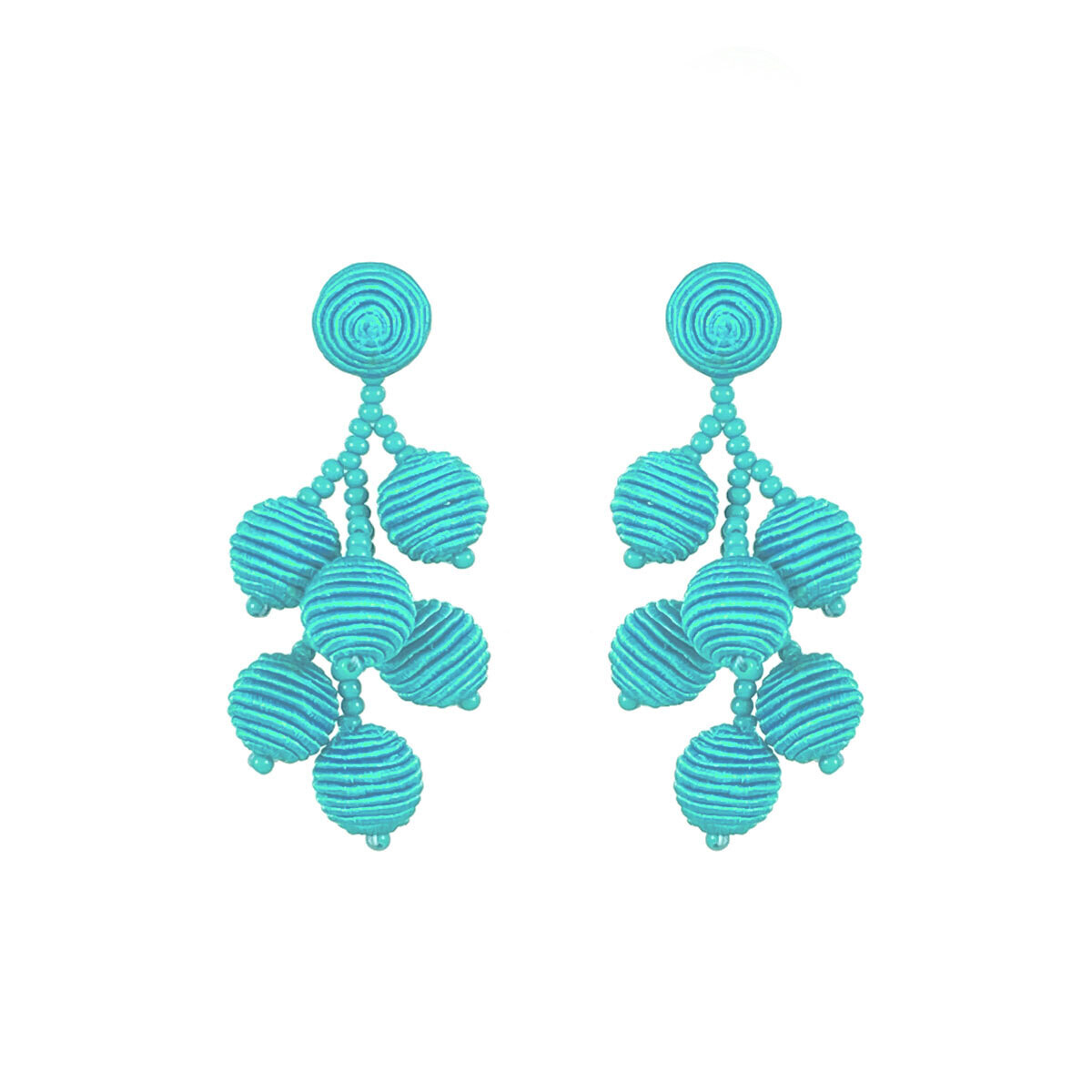 Suzanna Dai Mini Silk Gumball Earrings - Bright Turquoise