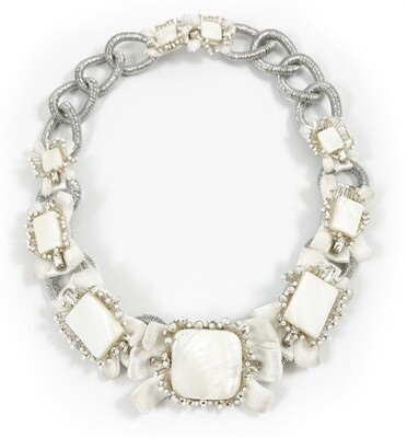 Suzanna Dai Ivory Crystal Necklace