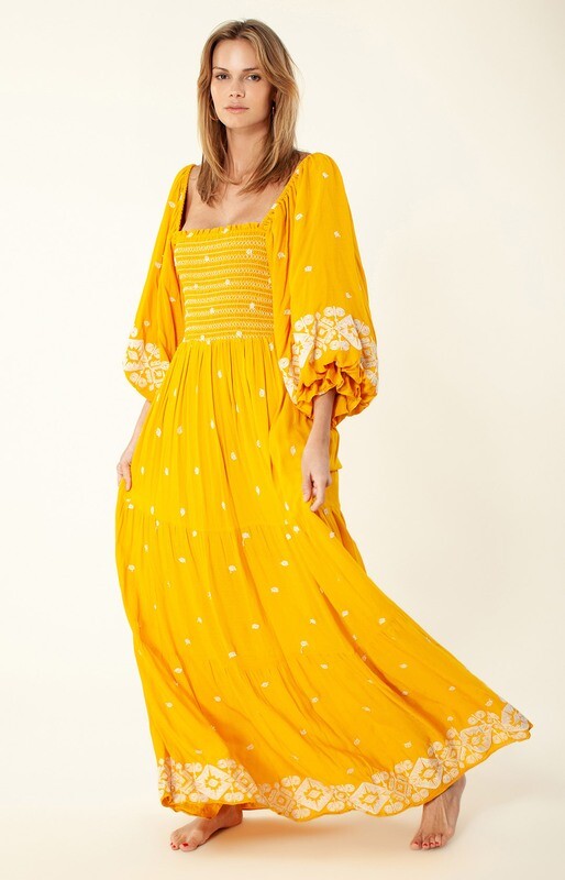 Hale Bob Jayden Embroidered Maxi - Gold