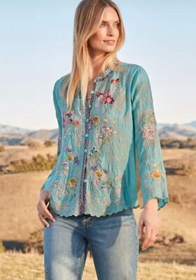 Johnny Was Allbee Blouse - Marine Blue