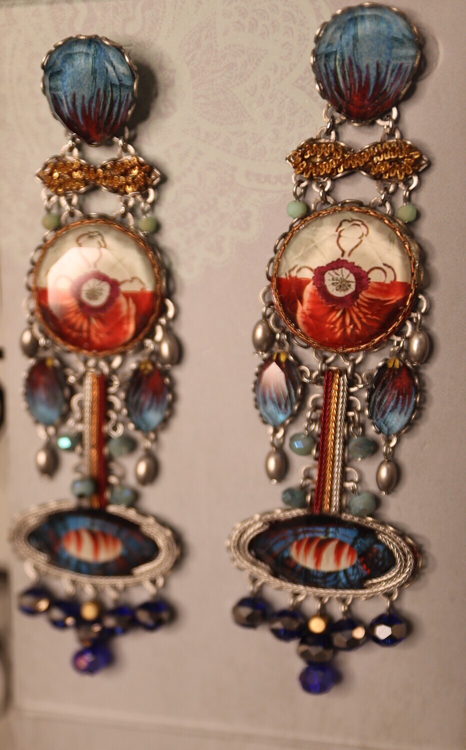 Ayalabar Earrings Blue/rust