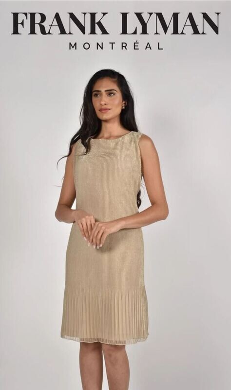 Frank Lyman Gold Shimmer Dress 222172 Frank Lyman Gold Shimmer Dress 222172