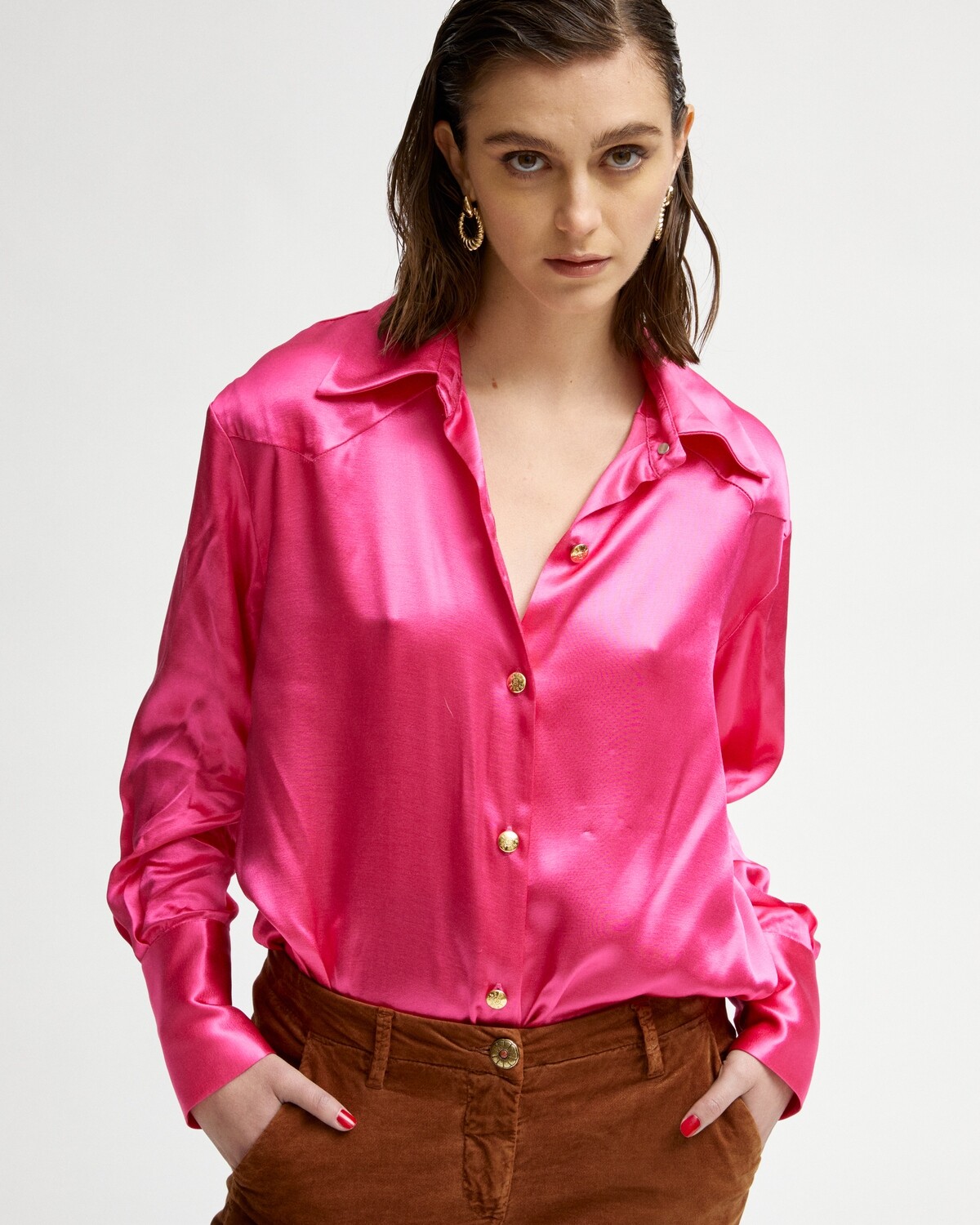Shaft Silk Top - Pink