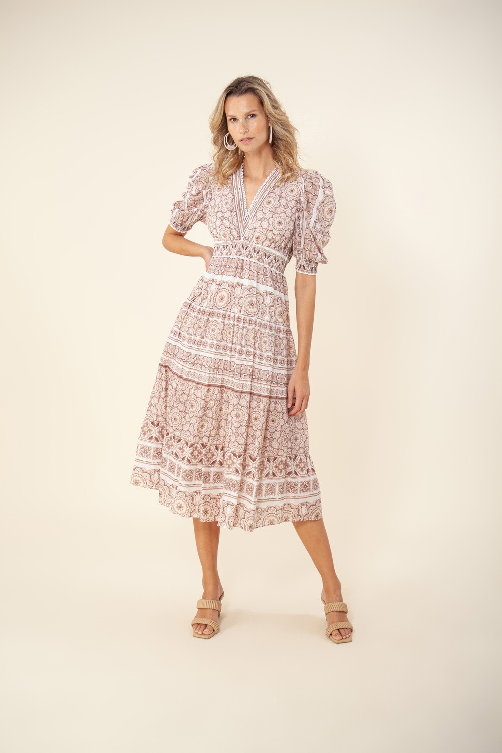 Hale Bob Jessamy Tiered Midi Dress 31NC6020