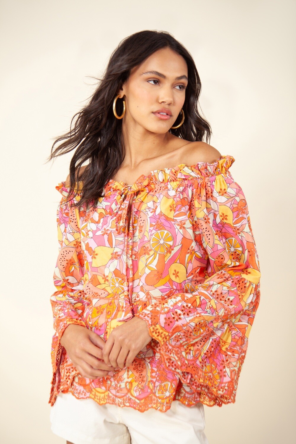 Hale Bob Mai Embroidered Eyelet Top 31US2020