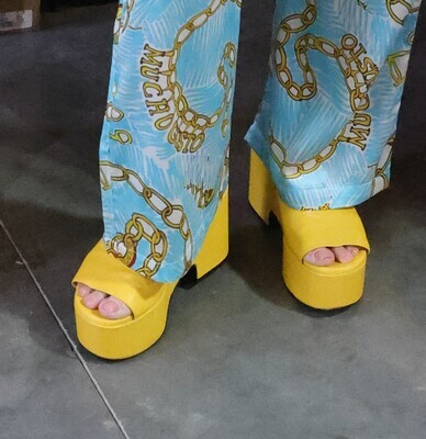 Cheville Yellow Sandal Wedges