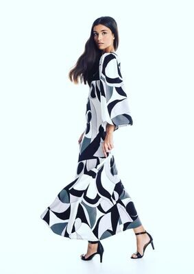 Julian Chang Geometric Maxi Dress