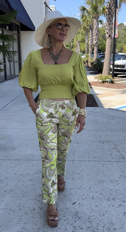Cambio printed pant - Fields of Dreams