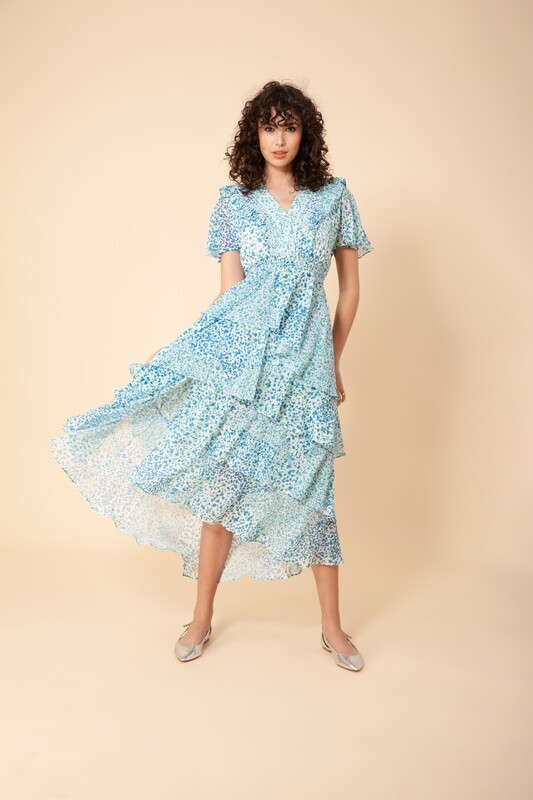 Hale Bob Sania Tiered Chiffon Dress 33EL6040 Hale Bob Sania Tiered Chiffon Dress 33EL6040