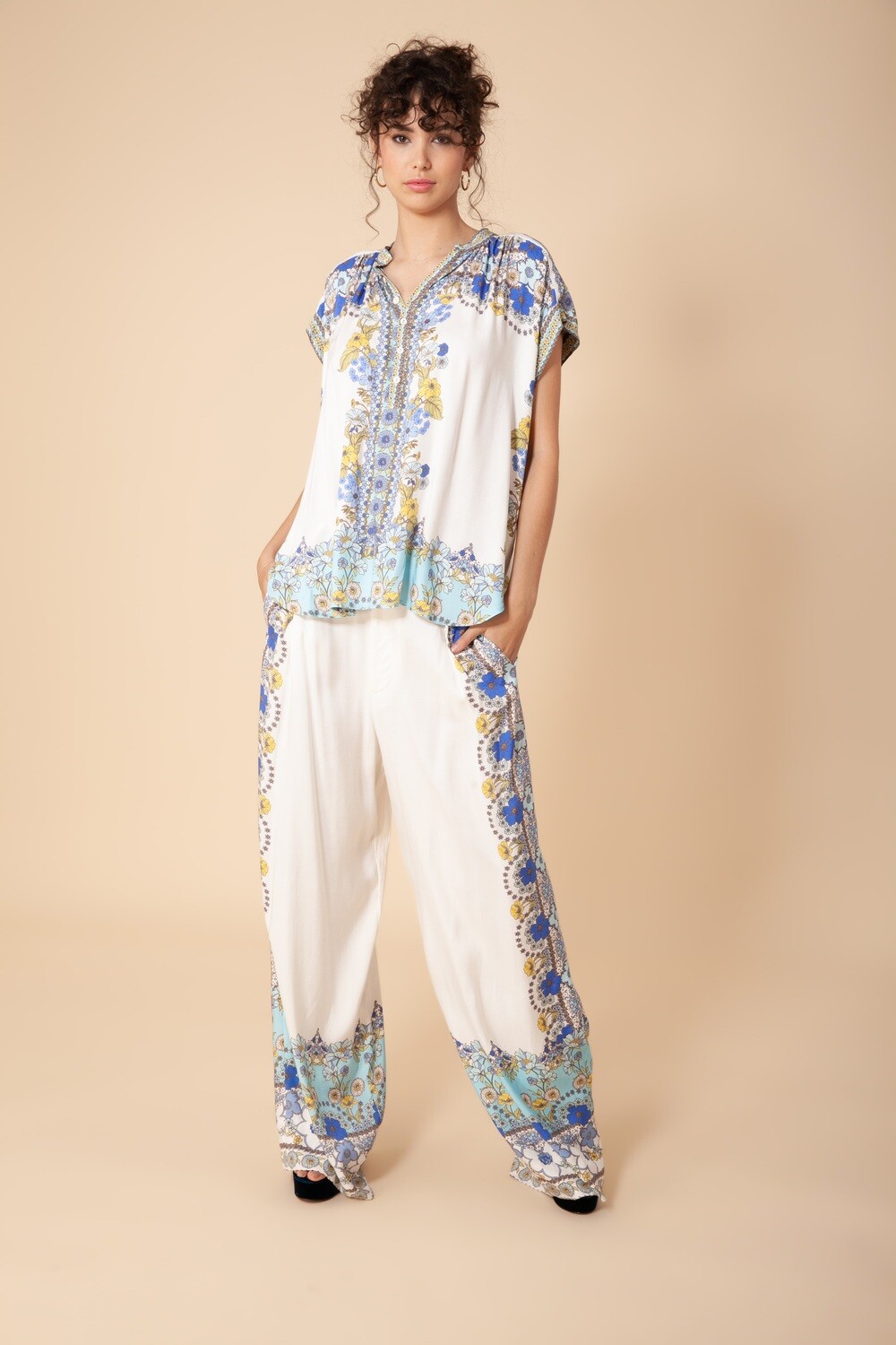 Hale Bob Pamela Twill Top 34DF2060 Blue