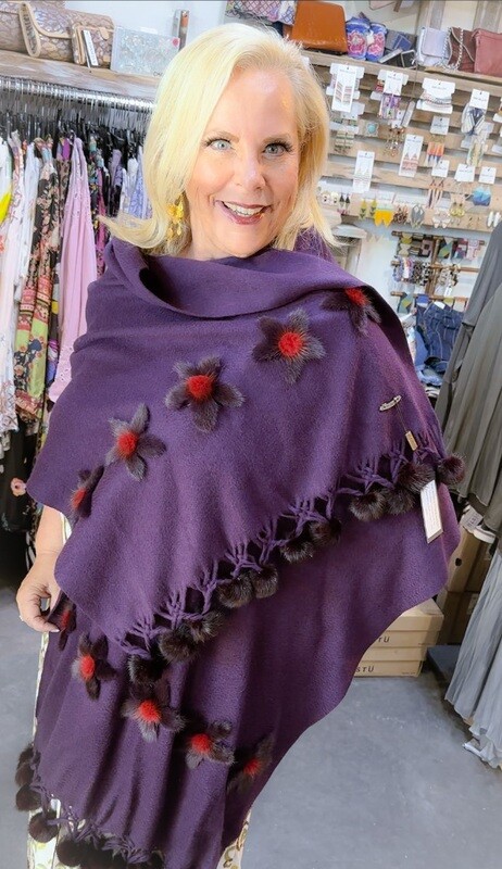 Zoe Couture Cashmere Wrap - Eggplant Zoe Couture Cashmere Wrap - Eggplant
