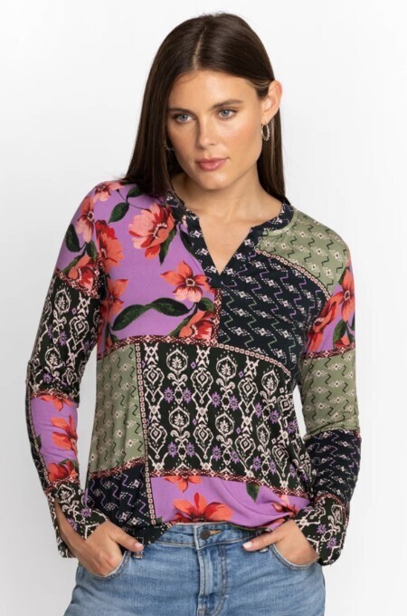 Johnny Was Zanda Split Neck Top T14923