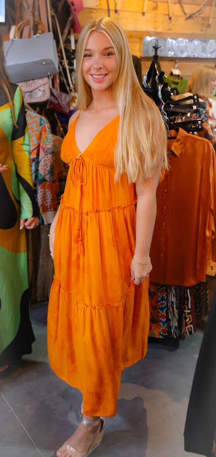 Khush Orange Baby Doll Maxi Dress