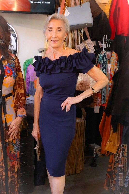 Frank Lyman Navy Blue Cocktail Dress 239815